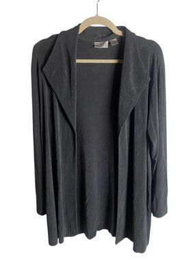 Chico's Travelers size 3 Open Front Cardigan Grey Slinky Stretch Xl Layering